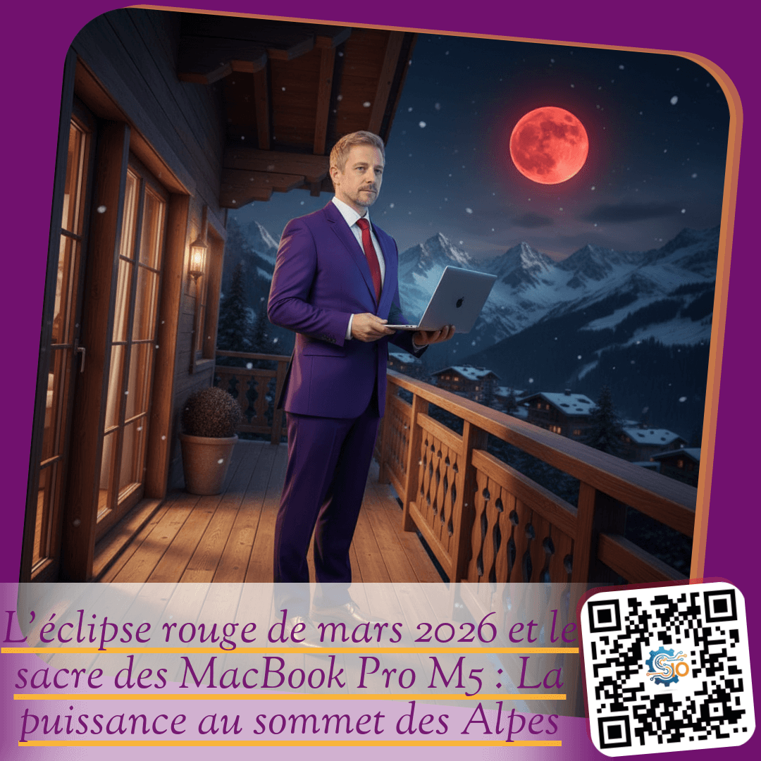 L'éclipse rouge de mars 2026 et le sacre des MacBook Pro M5 : La puissance au sommet des Alpes