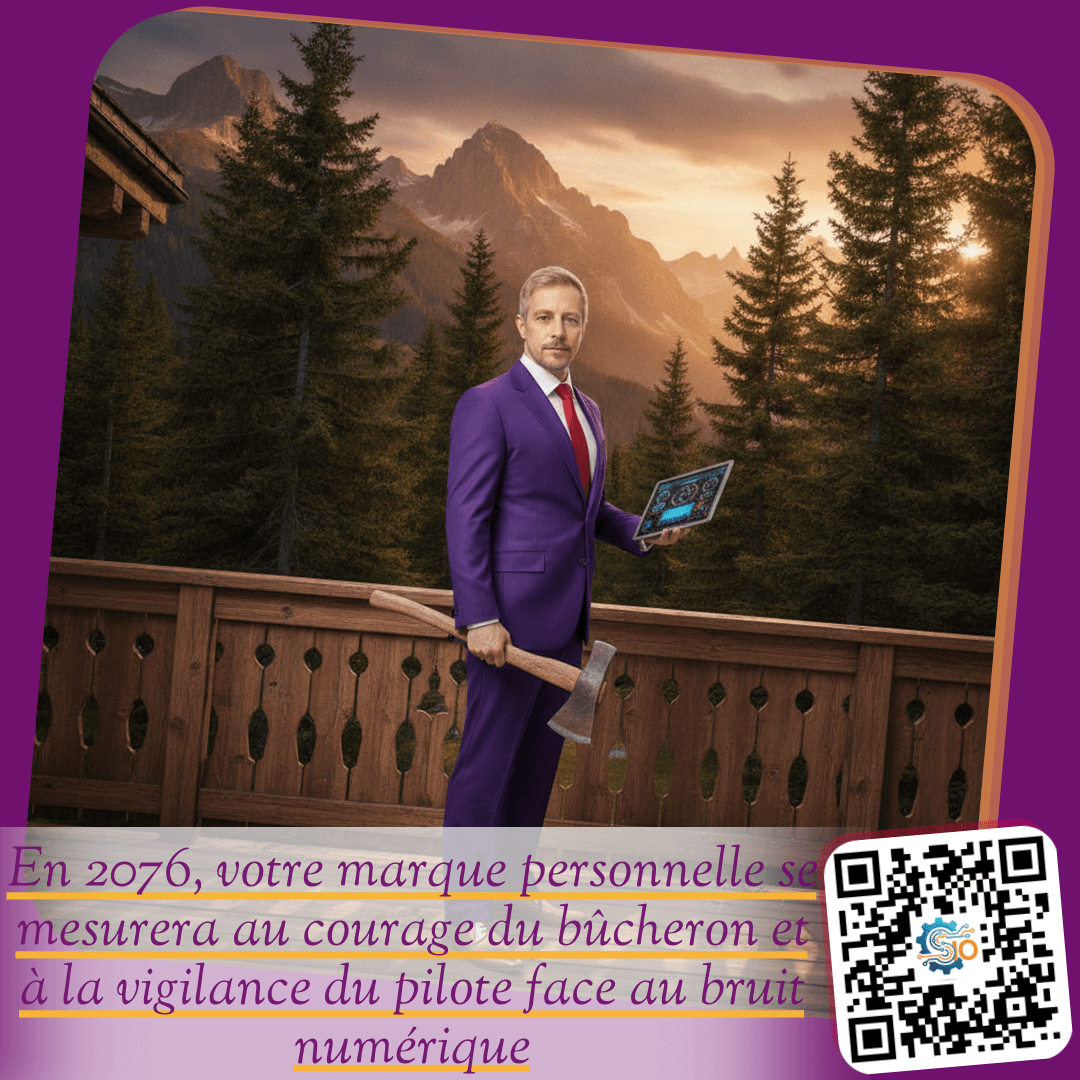 En 2076, votre marque personnelle se mesurera au courage du bûcheron et à la vigilance du pilote face au bruit numérique