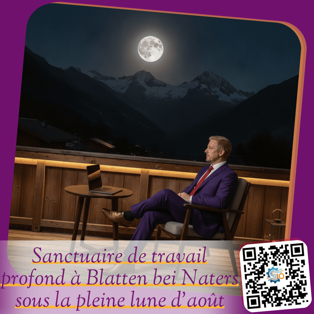 Sanctuaire de travail profond à Blatten bei Naters sous la pleine lune d'août